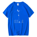 Summer Men's High Quality 100% Cotton Cool Funny Astronaut Print Casual Loose O-neck for Men T-shirt Male T-shirt Hip Hop Tee