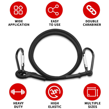 Cuerdas elásticas de 30/60/90/120/150 cm, 8 mm, con ganchos, ligeras, para atar bicicletas, equipaje de coche, correas para portaequipajes de techo.
