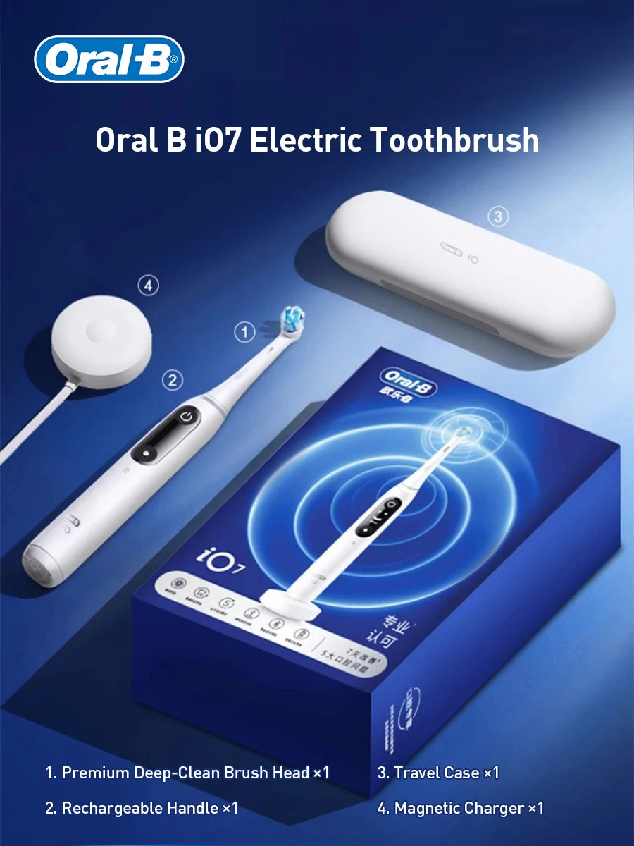 Oral B io series 7 Electric Toothbrush with 5 Brushing Modes 3D Clean Teeth  Pressure sensor 2 Minutes Smart Timer