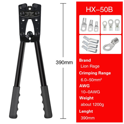 Crimping Pliers Tube Terminal Crimper Hex Crimp Tool Multitool Battery Cable Lug Cable Hand Tools HX-50B 6-50mm² AWG 10-0