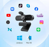 4K Ultra HD Webcam 1080P 60fps Web Camera EMEET C60E Autofocus USB Computer Camera for Live Streaming/ Video Call/ Conference