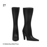 1Pair 1/3 1/6 Doll Shoes Fashion Female Doll Boots Plastic Doll Multistyles Long Knees Boots Fit Foot Length 2cm Dolls Shoes