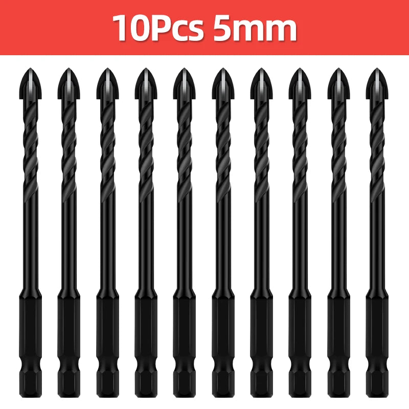 Cross Hex Drill Bit Set For Concrete Porcelain Tile Glass Metal Professional Multifunction Drill Bits Kit Tools Carbide Drills