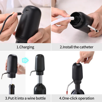 Decantador eléctrico USB Decantador eléctrico inteligente de vino tinto Decantador eléctrico neumático fácil de limpiar Dispensador de vino creativo