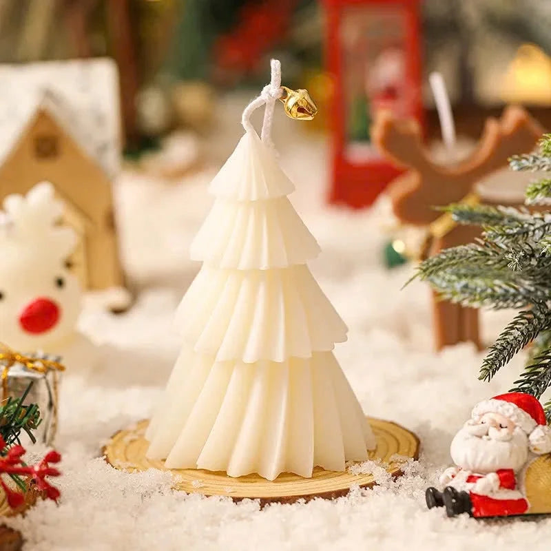 2026 8X5cm Christmas Tree Soy Wax Desktop Ornaments Home Decoration Creative Souvenirs Cyclone Shape Aromatherapy Candles Gifts