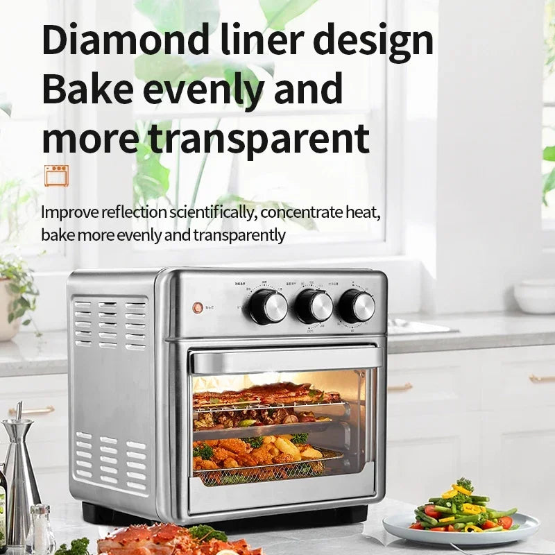 Smart air fryer oven 26L 13L Large Capacity Electric Air Fryers Visible Window Household Kitchen Deep Fryer without Oil EU 220V