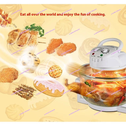 12L Light Wave Furnace Glass Air Fryer Grilled Chicken Grilled Chips Hot Air Circulation Air Furnace