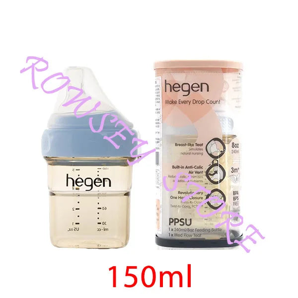 Hegen-Original PPSU Bottle with Storage Lid for Children, Fall-Proof, Baby Bottle, Water Bottle, Gift Box, Original 