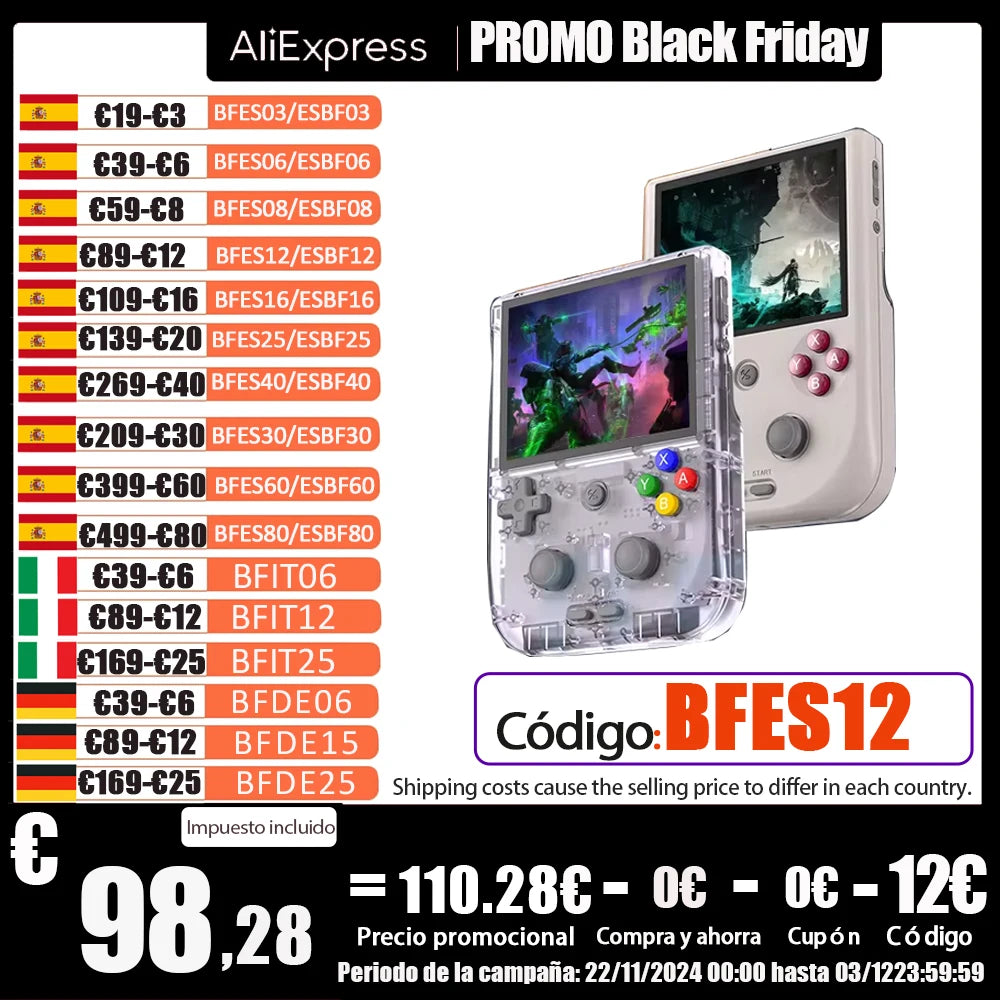 Consola de juegos portátil MIYOO Mini Plus, pantalla IPS clásica de 3,5 pulgadas, sistema Linux, regalo de Navidad, consola de juegos retro