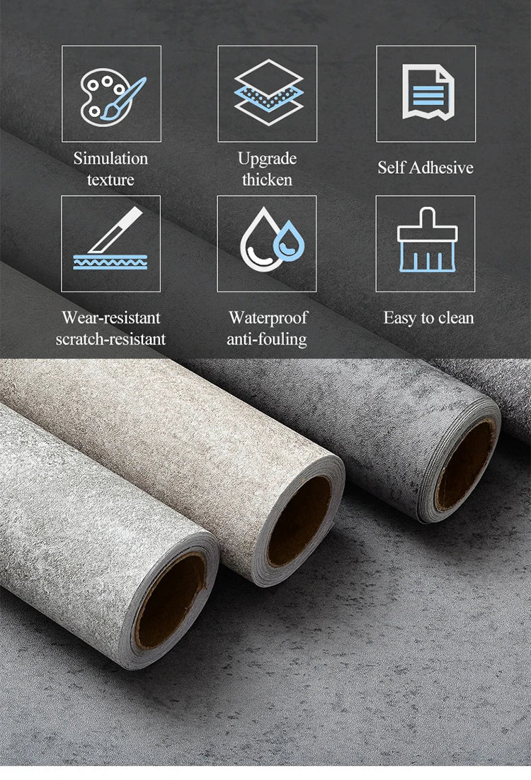 Self-adhesive Thicken PVC Floor Sticker Waterproof Ceramic Tiles Sticker Store Mall Hotel Floor Home Decorative Retro Wallpapers
