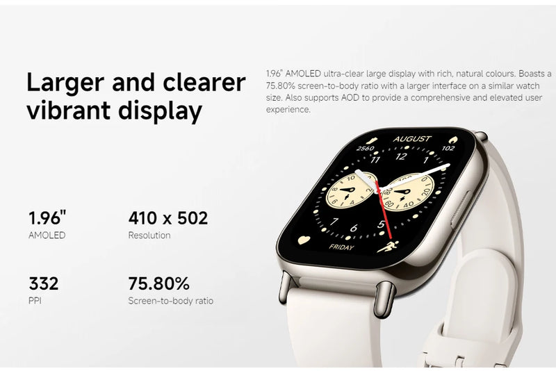 Global Version Xiaomi Redmi Watch 5 Lite 1.96" AMOLED up to 18 days battery built-in GNSS 150+ modes smart watch Bluetooth® call