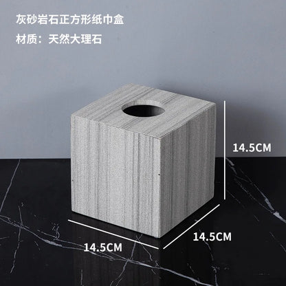 Nordic natural grey marble bathroom accessories Soap dispenser cotton swab jar tissue box soap dish tray bathroom decoration