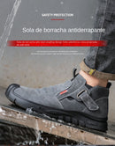 Genuine Leather Cow Suede Safety Work Shoes For Men Composite Head Anti Nail Anti Static Welding Shoes Indestructible Boots