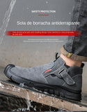 Genuine Leather Cow Suede Safety Work Shoes For Men Composite Head Anti Nail Anti Static Welding Shoes Indestructible Boots