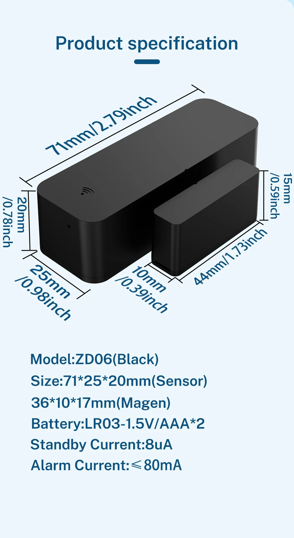 Tuya Zigbee Wifi Door and Window Sensor Security Burglar Alarm Magnetic Presence Sensor Smart Life Works with Google Home Alexa