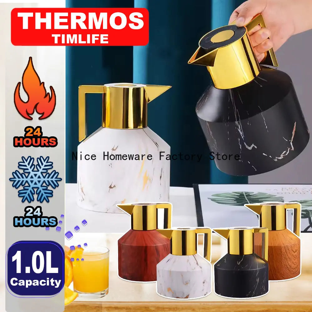 Stainless steel hot water bottle thermos vacuum insulation warm pot Inox Coffee Carafe Thermal Termo para mate carrafa termica
