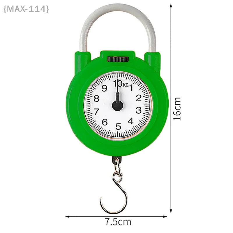 {MAX-114}10kg Portable Hanging Mechanical Scale Fish Luggage Kitchen Scale Hanging High Precision Digital Hand Held Spring Scale
