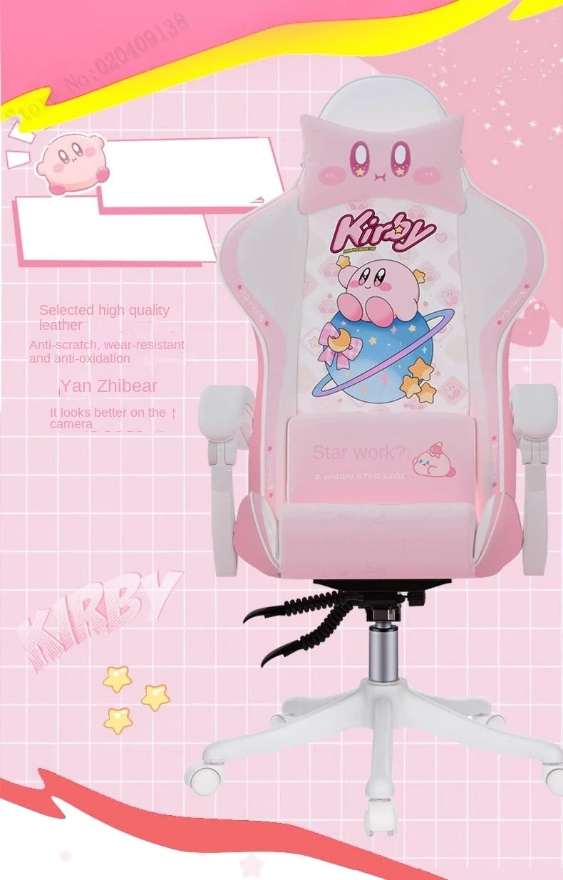 Cute Cartoon Gaming Chair Computer Office Chair Home Reclining Lift Comfortable Student Dormitory Swivel Chair Nylon Feet