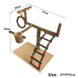 Solid Wood Parrot Stand Training Bird Stand Parrot Toys Desktop Training Stand Pole Interactive Playground Small Pet supplies