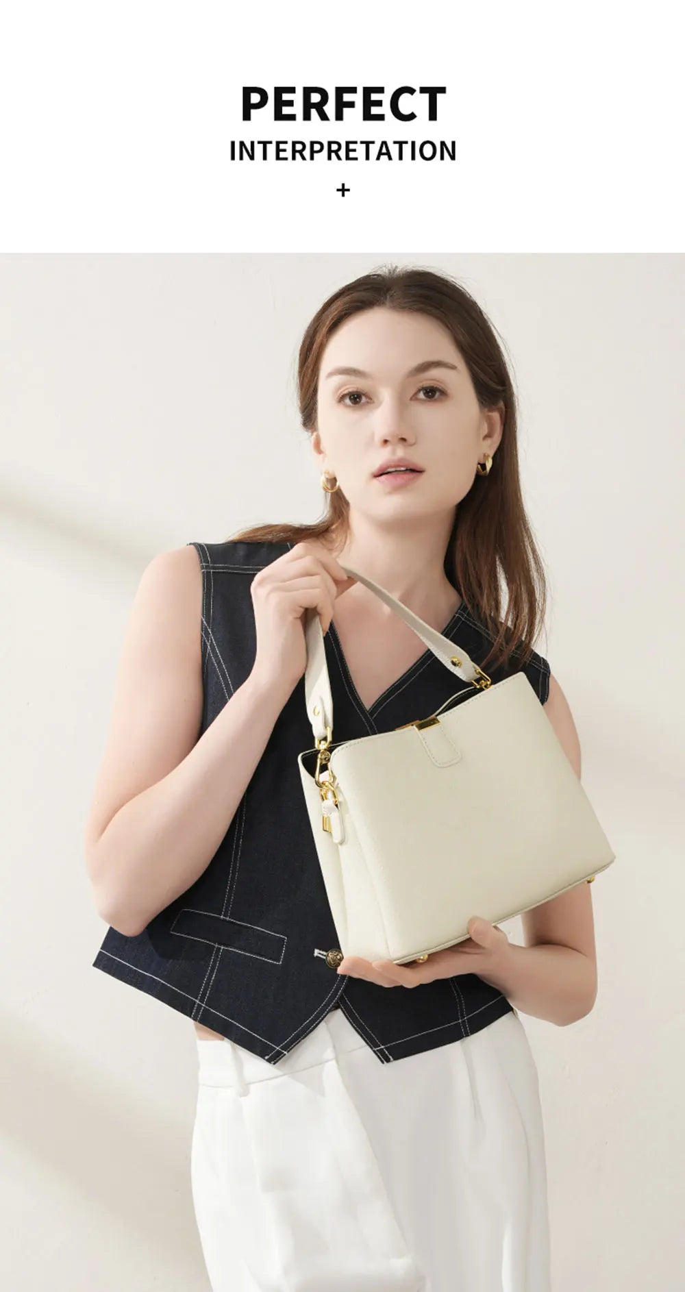 100% Genuine Leather Women's Bucket Bag Luxury Designer Versatile Shoulder Bag Women Commuter Crossbody Bags Female Handbag