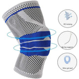Silicone Padded Knee Pads Supports Brace Basketball Fitness Meniscus Patella Protection Kneepads Sports Safety Knee Sleeves