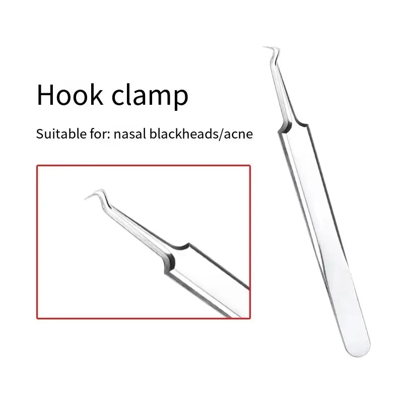 Acne Needle Tweezers Light Blackhead Blemish Pimples Removal Pointed Bend Head Face Care Tools Acne Extractor Beauty-health