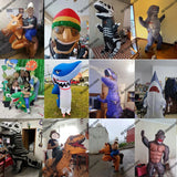 Animal Cartoon Riding T-Rex Inflatable Costume Nursery Kids Dinosaur Role-Playing Game Adult Kids Chasing Game Birthday Gift