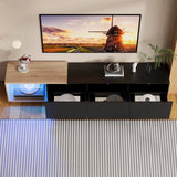 Comanlai 240cm Modern TV Cabinet with LED Lights  Living Room TV Cabinet with 3 Drawers and Open Storageextendable TV Stands