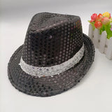 Stylish Unisex Hemming Sun Carnival Hat Unisex Stage Performance Sequins Hat