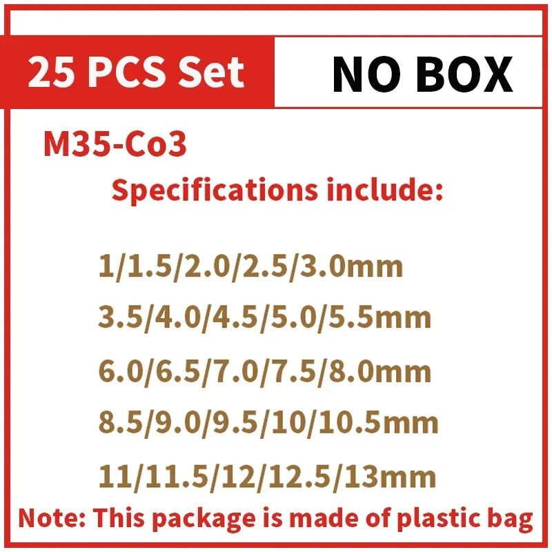 Cobalt High Speed Steel Twist Drill Bit M35 Stainless Steel Tool Set Of Drills Accessories For Metal Stainless Steel Drilling