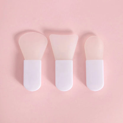 3Pc Soft Silicone Face Mask Brush Facial Skin Care Portable DIY Face Cream Mud Mixing Mask Brushes Reusable Makeup Beauty Tools