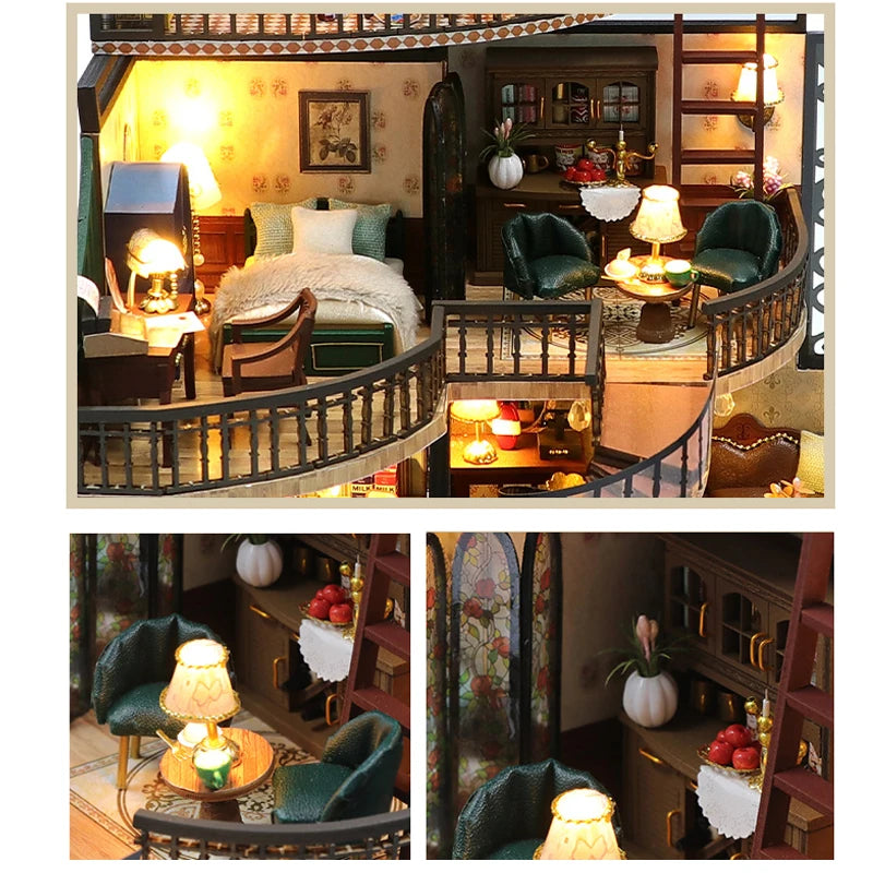 Doll House Handmade 3D Puzzle Making Building Model Kit Production And Assembly Room Toys Wooden Crafts DollHouse Birthday Gifts