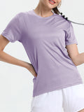 Women's Solid Color Ultralight Quick Dry Sport T-Shirt,Breathable Lightweight  ,Running Gym Compression Shirt