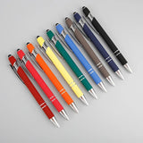 20-200 Pens Wholesale Metal Ballpoint Pen Touch Screen Pen Office School Advertising Pen Custom Logo Text Laser Engraving