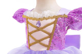 Vestido de Princesa Rapunzel de Verão – Cosplay Enrolados / Halloween / Festa de Aniversário – Fantasia Infantil