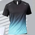 Camisetas deportivas para hombre, ropa deportiva de fitness, de secado rápido, con gradiente, de manga corta, para exteriores, baloncesto, entrenamiento, running, ropa para hombre