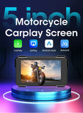 5" Portable Motorcycle Navigation GPS Wireless Carplay&Android Auto Moto Monitor IPX7 Waterproof Display Dual Bluetooth 5.0