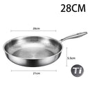 26/28/30cm German Pure Titanium Frying Pan Non-stick Frying Pan Uncoated Fish Scale Hammer Pattern Titanium Alloy Cookware