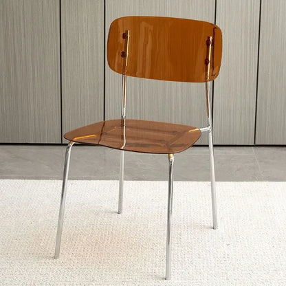 Modern Simple Household Transparent Dining Chair Backrest Single Person Leisure Net Red Table Plastic Chair Makeup Chairs  стул