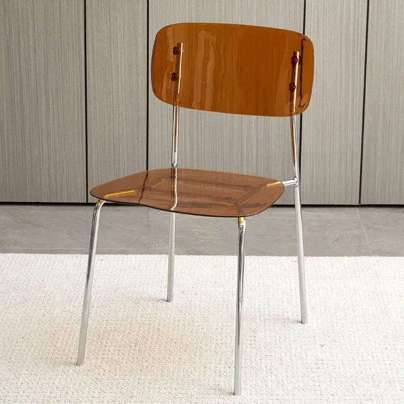 Modern Simple Household Transparent Dining Chair Backrest Single Person Leisure Net Red Table Plastic Chair Makeup Chairs  стул