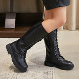 Girls Long Boots Children Knee-High Fashion Motorcycle Boots Rubber Soft Platform for Princess Kids High Boots Classic Winter