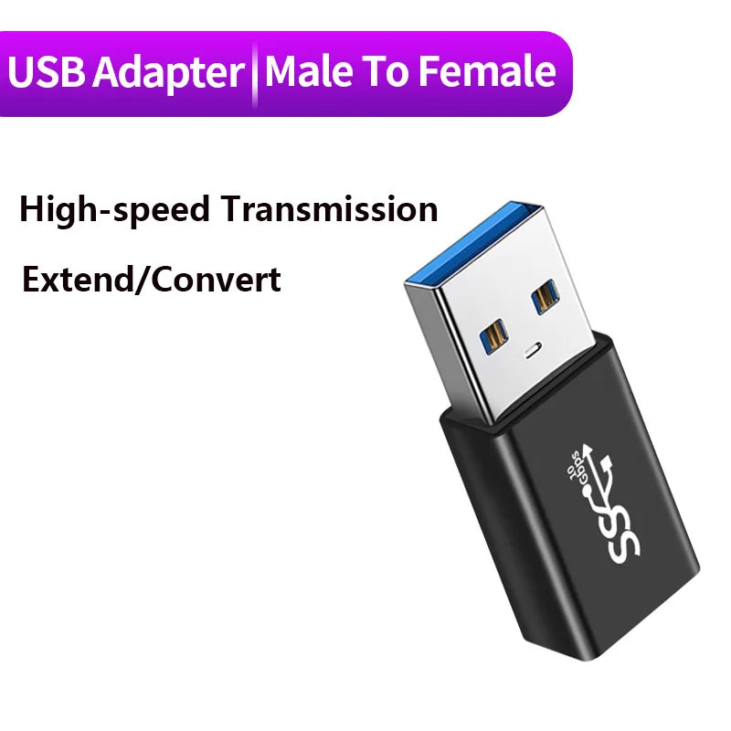Conector USB 3.0, adaptador USB a USB de 5 Gbps Gen1, macho a macho, hembra, convertidor USB, cable extensor para SSD y HDD, enchufe de extensión USB 3.0.
