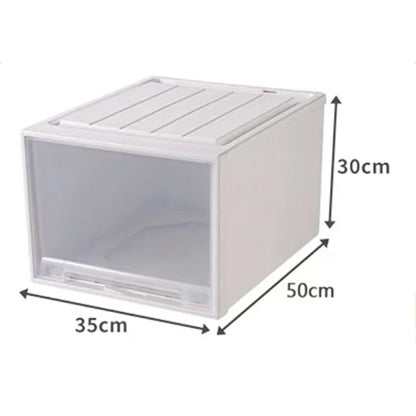 Wardrobe Storage Box High-capacity Drawer Style Stackable Container Transparent Plastic Containers for Household Use Storage