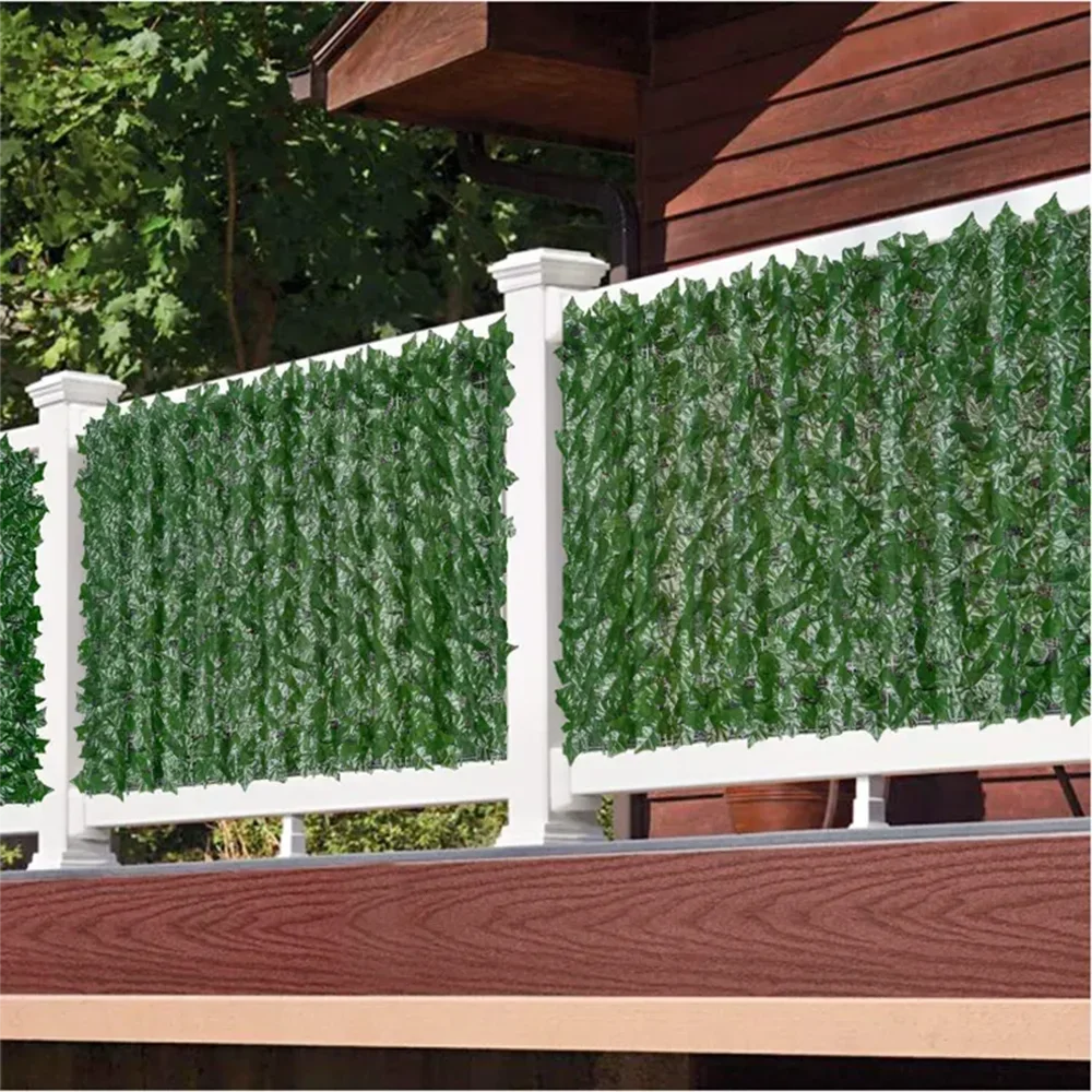 Artificial Ivy Hedge Green Leaf Fence Panels Faux Privacy Fence Screen for Home Outdoor Garden Balcony Decoration