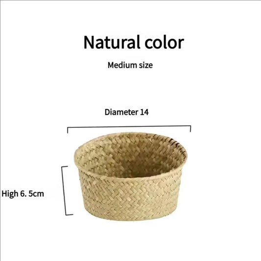 Imitation Rattan Rattan Storage Baskets Sundries Organizer Home Desktop Decoration Kitchen Storage Basket Vegetable Fruit