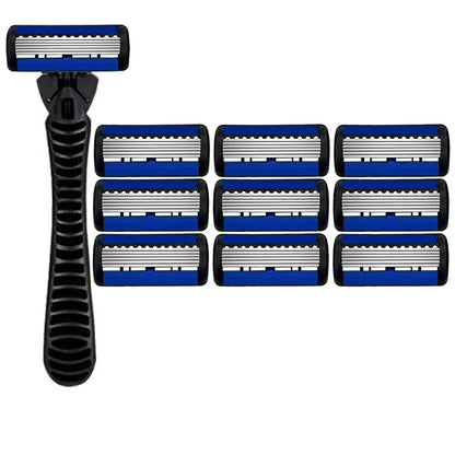 Maquinilla de afeitar de seguridad Razor Classic de 6 capas para hombres y mujeres, cuchillas de afeitar manuales