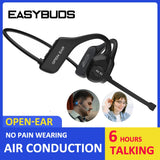 EASYBUDS Handsfree Bluetooth Air Bone Conduction Earphones With Noise Canceling Boom Microphone Business Open Ear Headphones