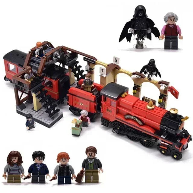 Hospital Wing Anime Book Train Building Block Magic Book Knight Bus Quidditch 12 Grimmauld Place Brick Toys for Gifts