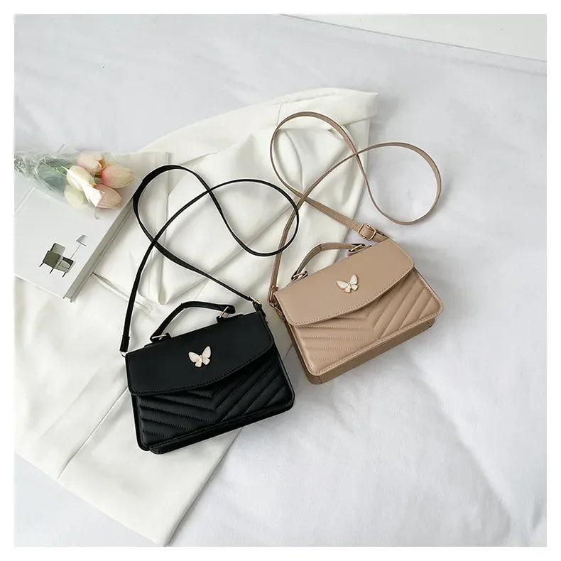 PU Versatile and Fashionable Portable Small Square Bag Single Shoulder Crossbody Bag Luxury Designer Handbag Women's Bags