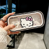 Hello Kitty Glasses Box Cute Cartoon Transparent Wave Box Portable Storage Box Travel Women Supplies Student Gift Wholesale